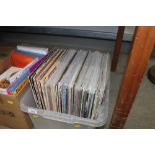 A box of LPs