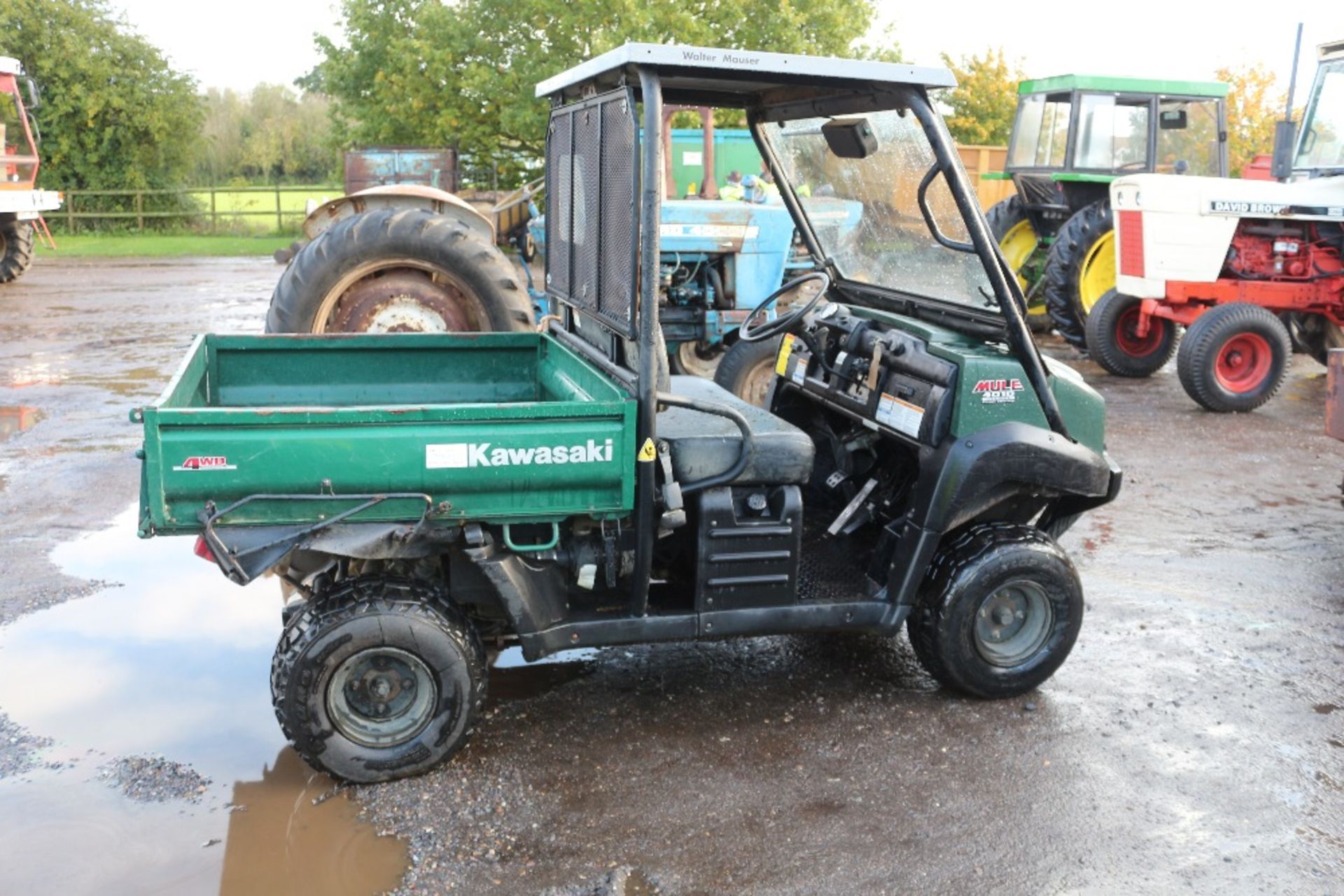 Kawasaki 4010 4WD diesel Mule. 7,763 miles. With manual tipping buck. Owned from new. * - Image 6 of 9