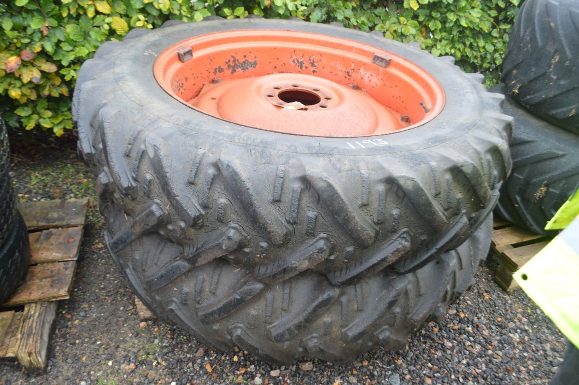 2x 13.6x36 Case/ David Brown rear wheels and tyres. *