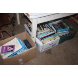 Three boxes of various books