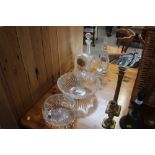 A quantity of glassware to include crystal mantel