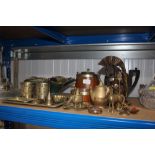 A quantity of metalware; half fluted teapot etc.