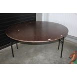 A circular topped table