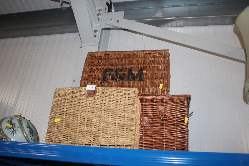 A quantity of wicker baskets etc