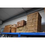 A large quantity of wicker baskets