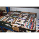 Two boxes of various DVDs
