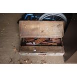 A carpenters tool box and contents