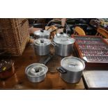 A quantity of saucepans etc