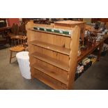 A hardwood open fronted bookcase