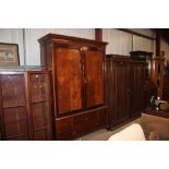 A late Victorian mahogany double wardrobe fitted f