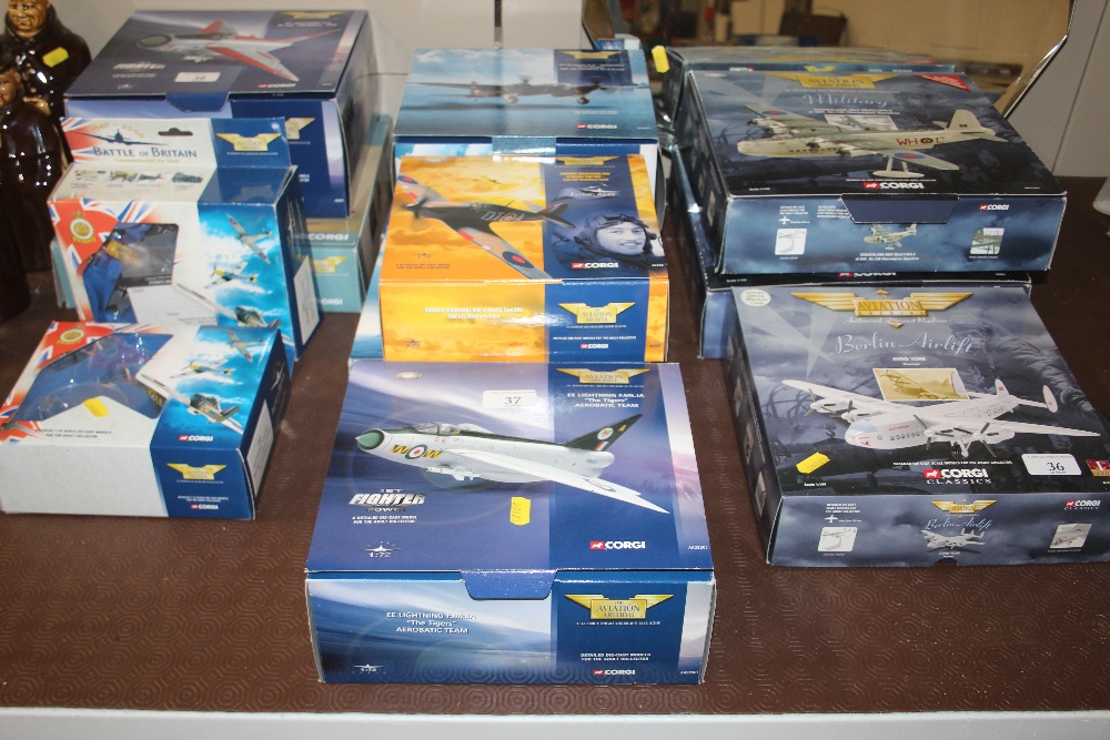 Five various Corgi model planes to include a Briti