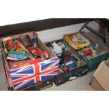 Four boxes of mostly Triang model trains and acces