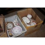 Two boxes of mostly Victorian teaware