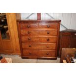 A large Victorian mahogany chest fitted two short