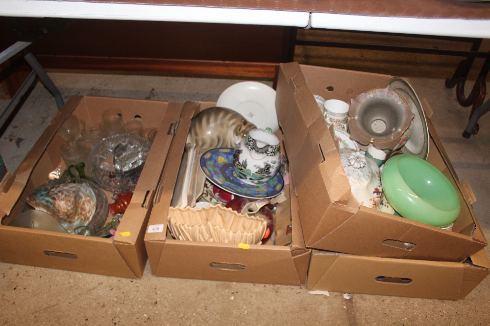 Four boxes of various glass and china