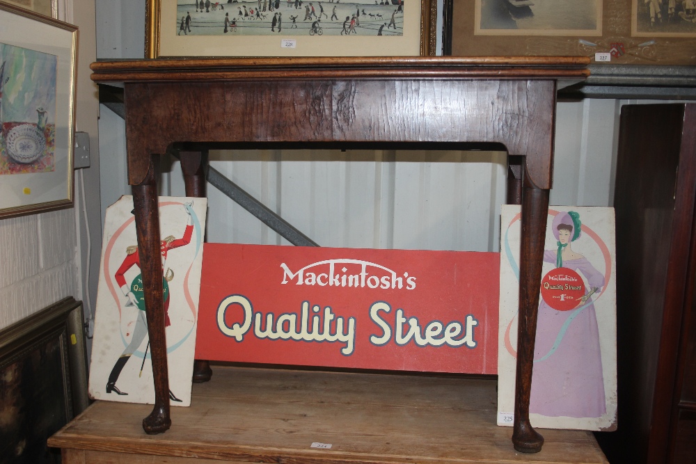 A 19th Century mahogany fold over tea table raised