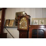 A mahogany cased grandfather clock, the dial signe