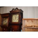 A Georgian oak grandfather clock, the dial signed