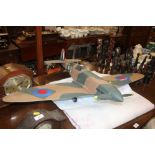 A large painted model of a Spitfire