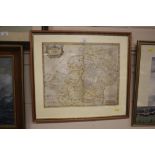 Robert Morden, framed map of Hertfordshire