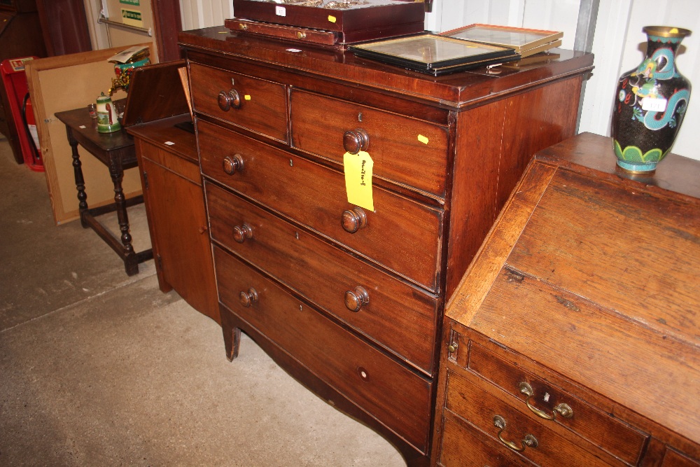 A Victorian mahogany chest fitted two short over t