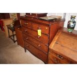 A Victorian mahogany chest fitted two short over t