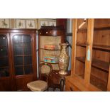 An Edwardian mahogany and satinwood inlaid corner