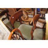 Seven 19th Century mahogany bar back dining chairs