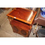 A reproduction yew wood side cupboard