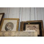 A pair of gilt framed oval portrait prints "Though