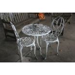 A metal bistro set