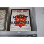 A framed poster Essex County Cricket Clacton