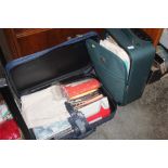 Two suitcases and contents of various towels and m