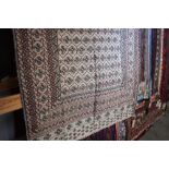 An approx. 5'10" x 4'4" old needlework Soumak Keli