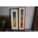 Two framed tribal art paintings pencil signed to t