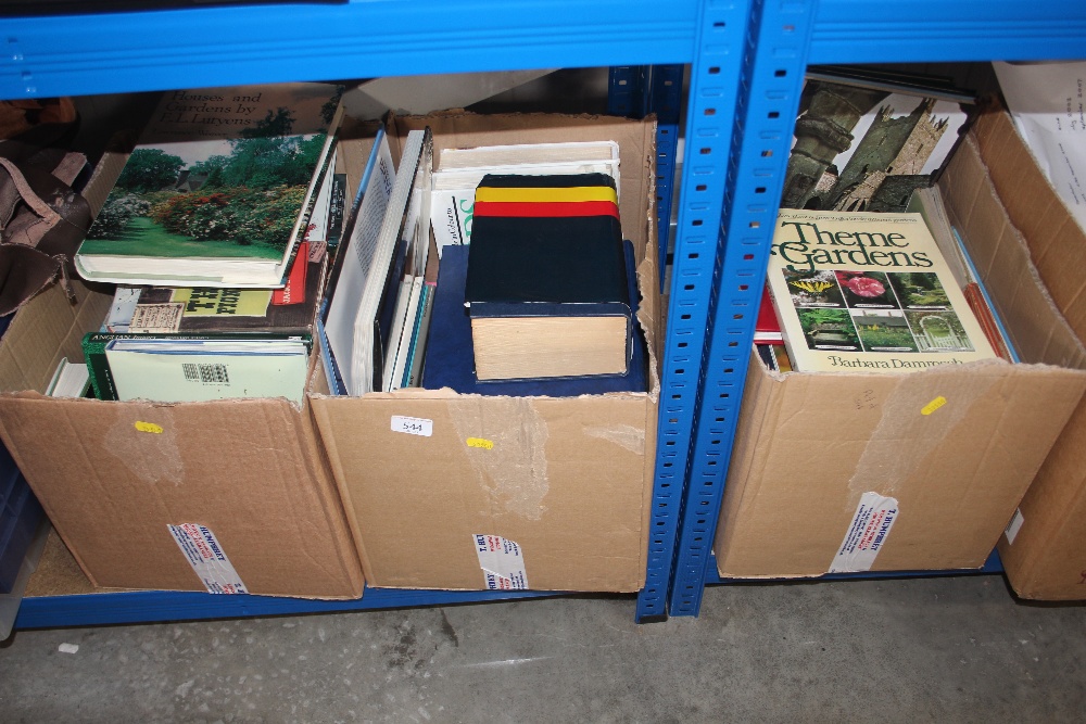 Three boxes of various books