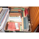 A box of various books