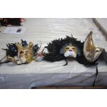 Five Venetian Carnival masks