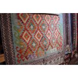 An approx. 5' x 3'6" vegetable dye Chobi Kelim rug