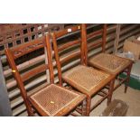 Three cane seated bar back chairs