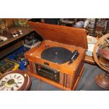 A wooden cased vintage style gramophone
