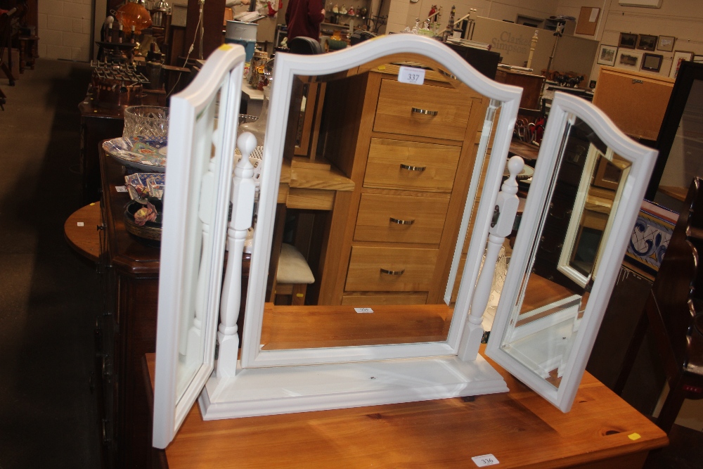 A triptych dressing table mirror