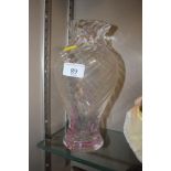A Caithness glass vase with pink swirl decoration