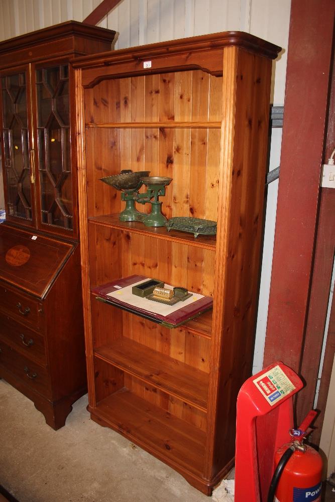 A modern pine bookcase