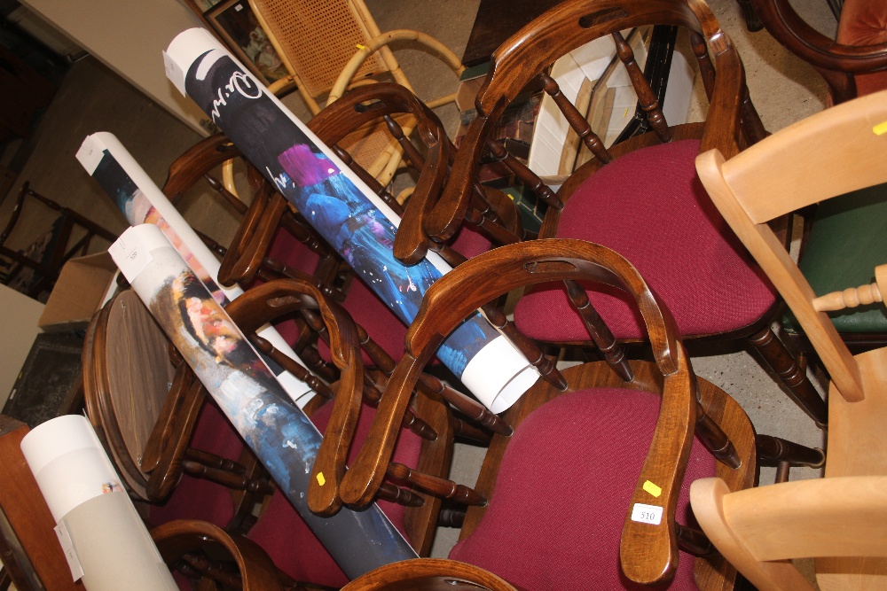 A set of six spindle back pub chairs