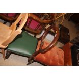 A Victorian mahogany balloon back chair; and an Ed