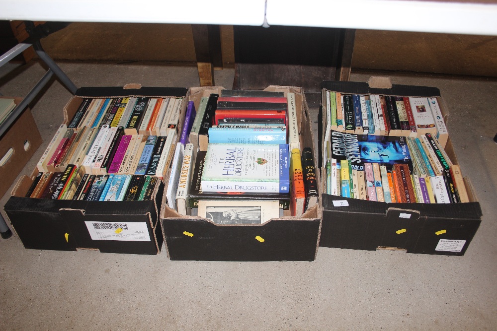 Three boxes of books