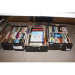 Three boxes of books