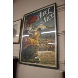 A framed and glazed French advertising poster