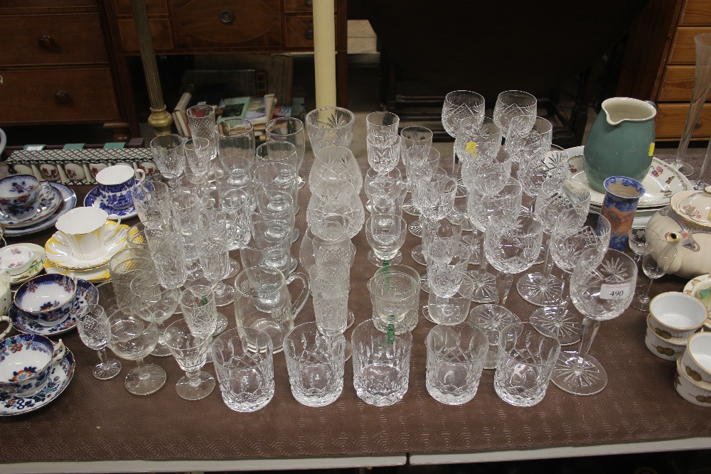 A quantity of various drinking glasses